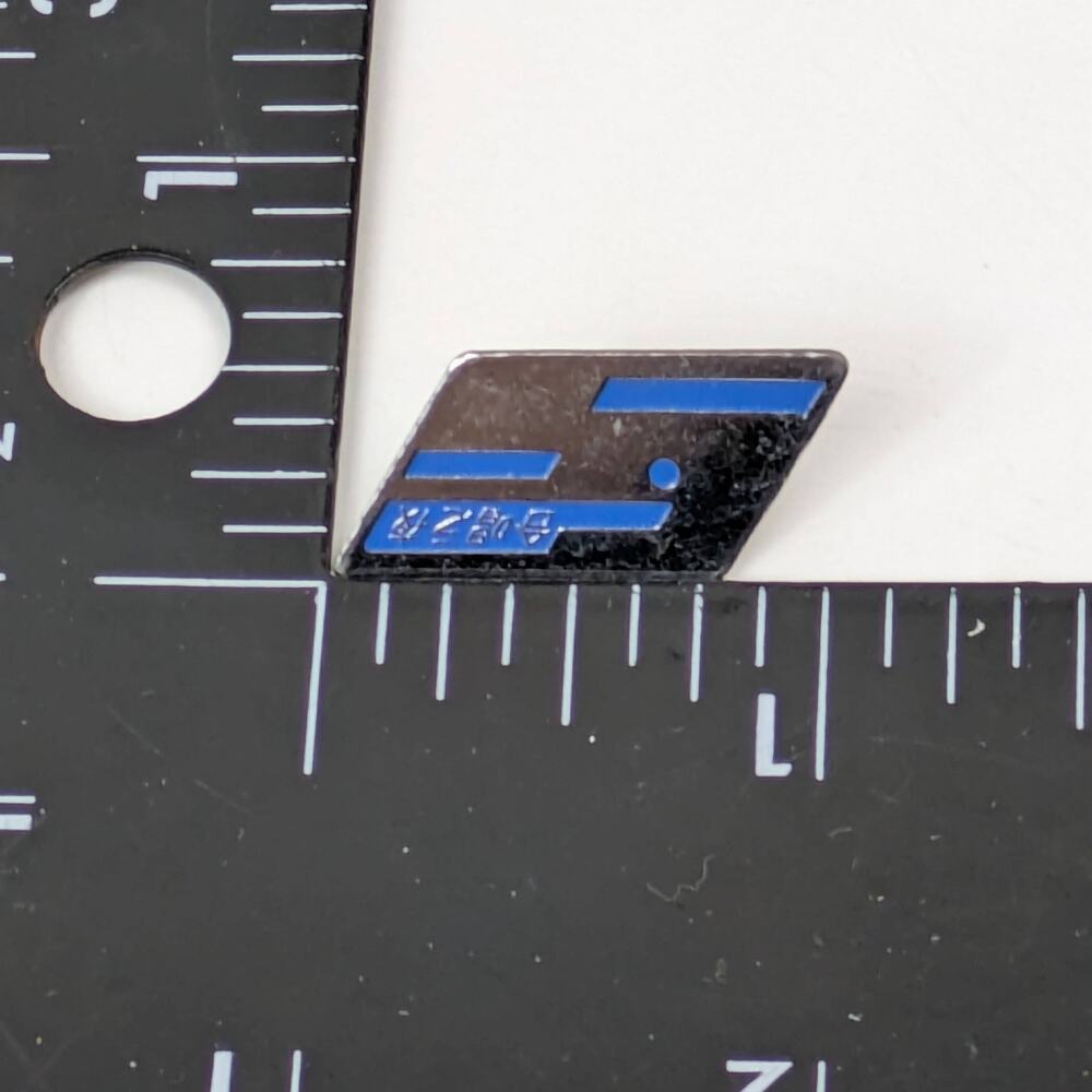 Vintage Japanese Blue Enamel Geometric Military Rank Pin Brass Backing Badge